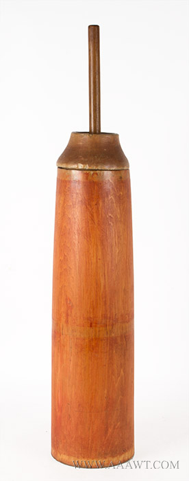 Butter Churn, Treen, Turned and Carved in the Round, Original Dasher, entire view
